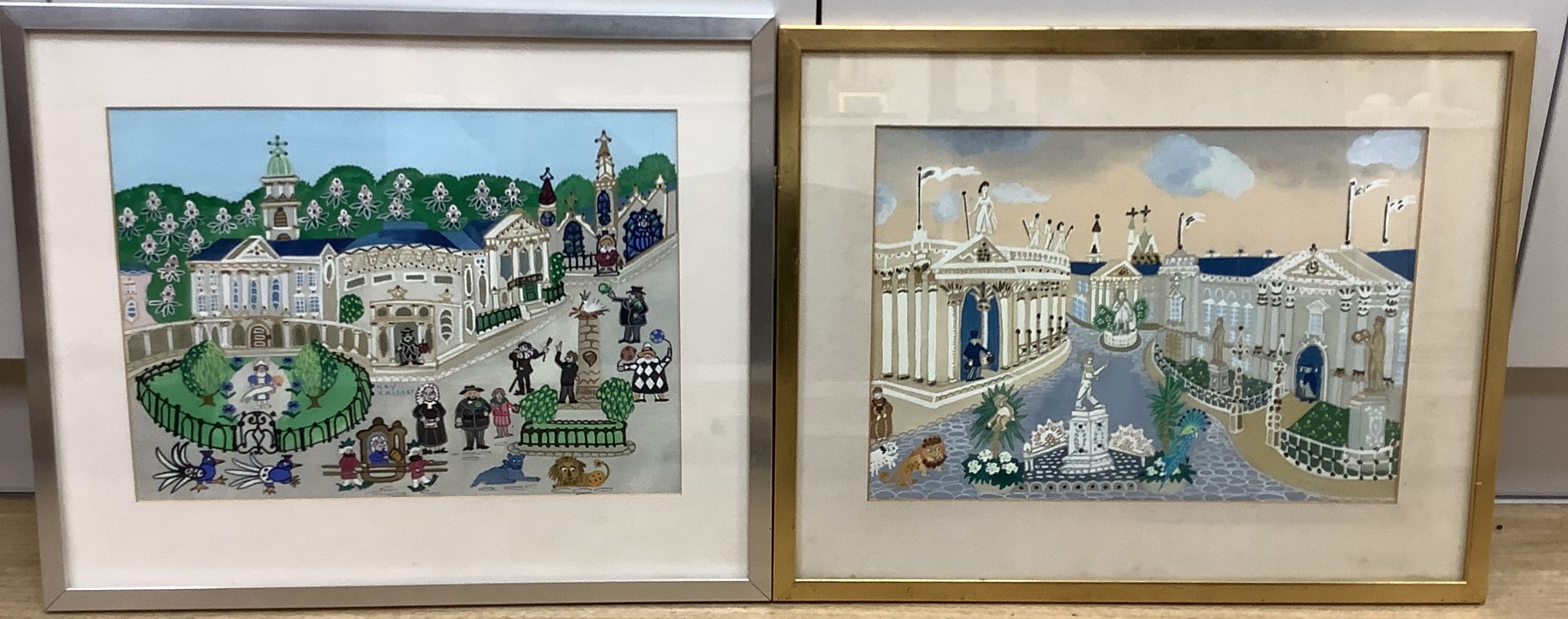 Kay Casson (20th/21st century), gouache, 'Trinity College, Dublin, signed and inscribed verso and another, 'The Rotunda, Dublin'